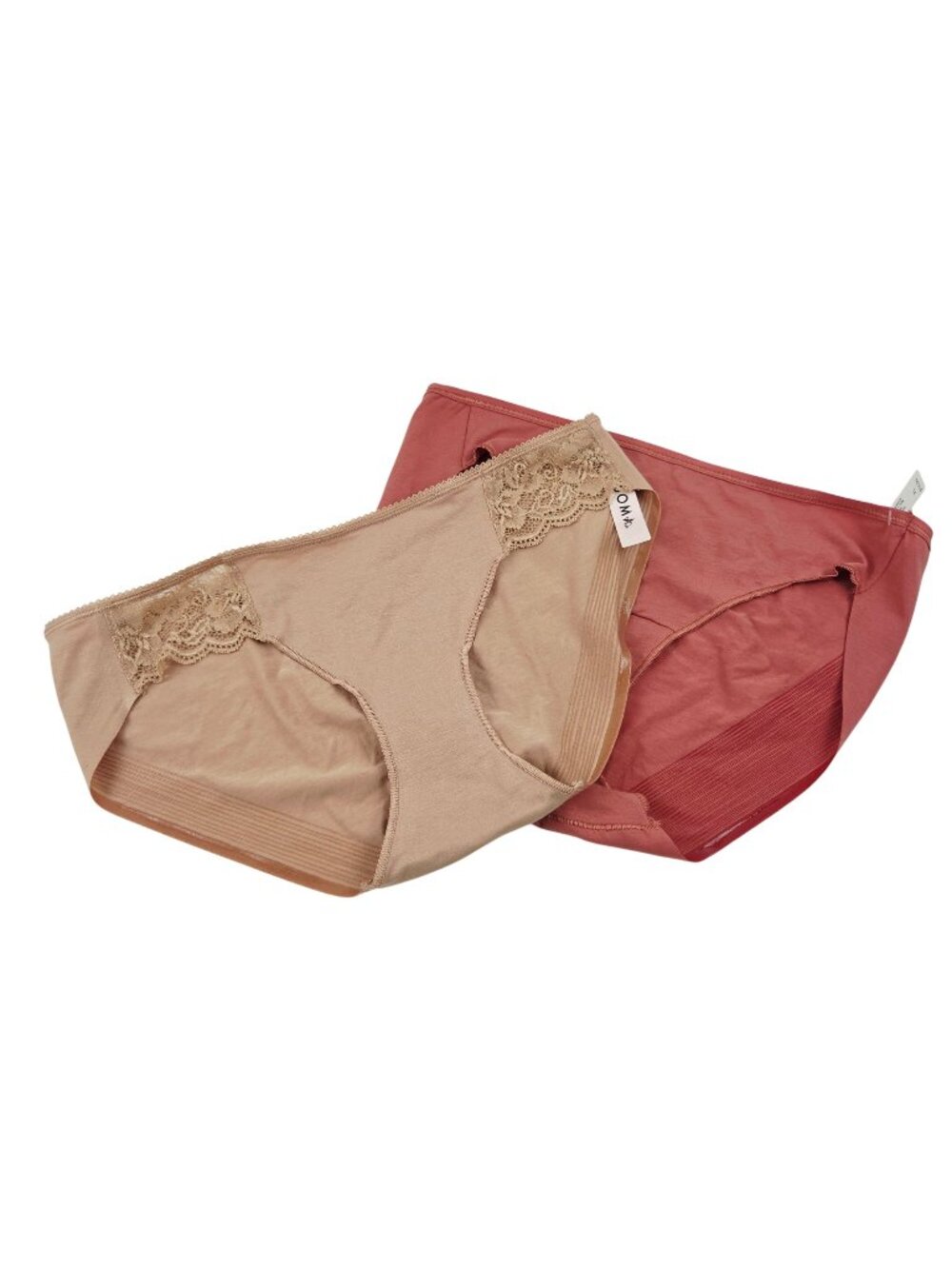 Soma Bikini Panties Set of 2 Vanishing Edge Cotton Sz XL Warm Amber & Clay rose